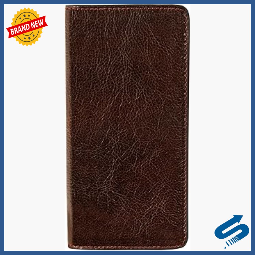 Italian Leather Bifold Wallet With Checkbook Pocket, Slim Design